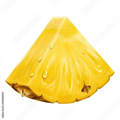 Obraz na płótnie Slice of juicy pineapple on isolate background. w salonie