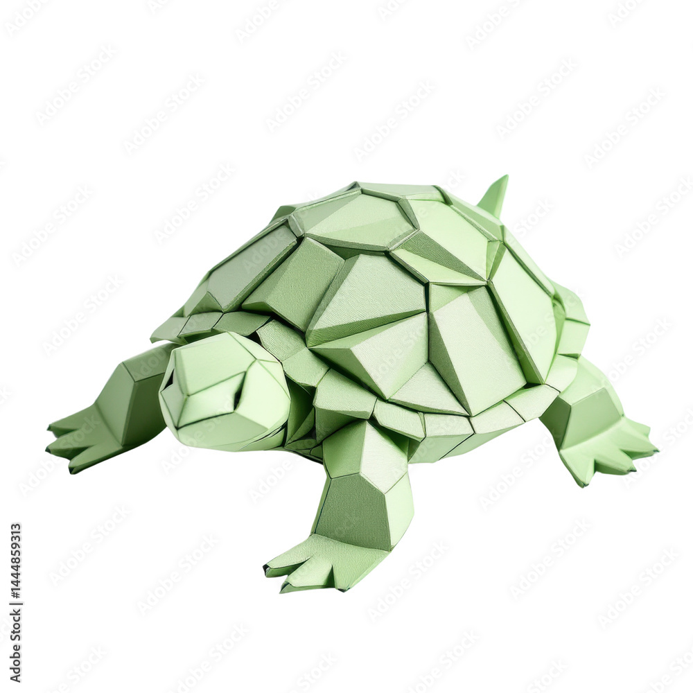 Geometric turtle illustration on isolate background.