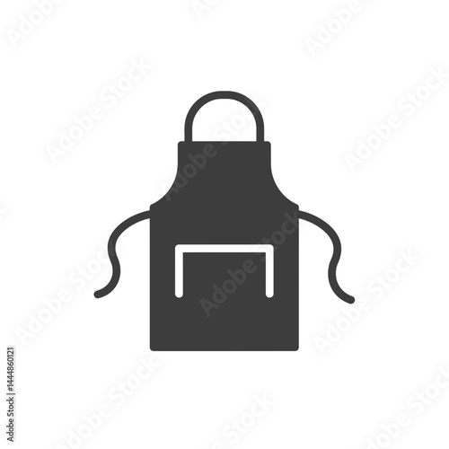Minimalist Apron Icon: A sleek and simple depiction of an apron, perfect for culinary or artistic themes. Clean lines create an iconic design that signifies domestic activities.