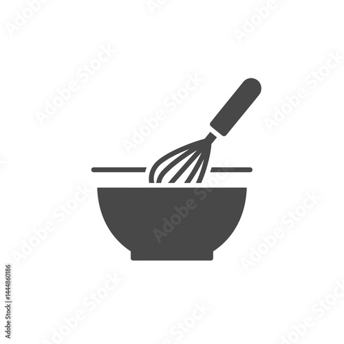 Whisking Elegance: An immaculate whisk delicately blends in a pristine bowl, set against a clean backdrop. Reflecting the essential ingredients for a culinary masterpiece.
