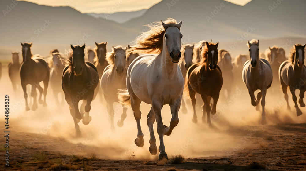 Fototapeta premium camels in the desert