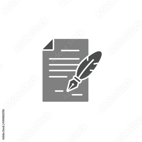 Quill Pen & Document: A timeless icon of writing, with the elegant quill poised over a crisp paper, suggesting creativity, literature, and communication. 