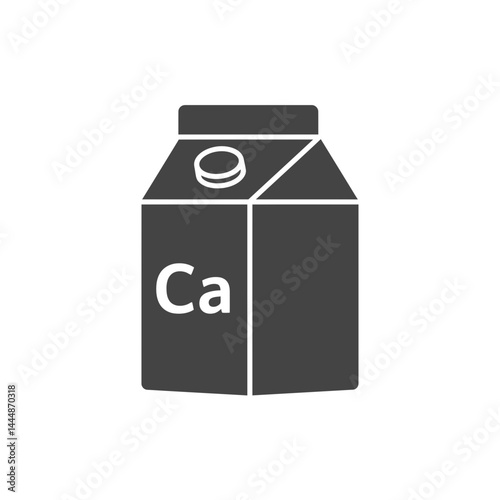 Calcium Fortified Drink Cartons: A minimalist graphic showcasing the nutritional value in a calcium enriched drink carton. perfect for illustrating healthy habits.