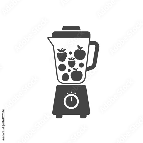 Blender with Fruit: A simple, yet effective illustration of a blender filled with mixed fruits, ready to be blended into a delicious smoothie.