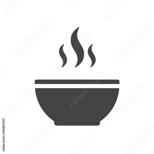 Simplicity in a Bowl: A minimalist illustration of a bowl of hot food, with steam rising, symbolizing warmth and sustenance.