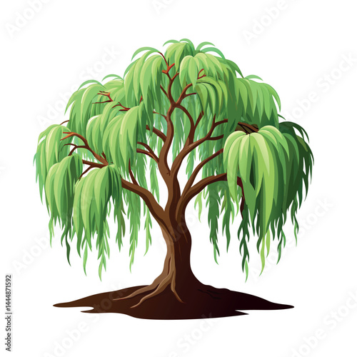 Tree Outline Vector on White Background