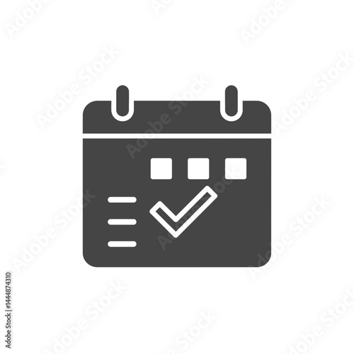 Calendar Checkmark Icon: A simple yet powerful calendar icon featuring a checkmark within its grid, representing completion, deadlines, organization, and scheduling.