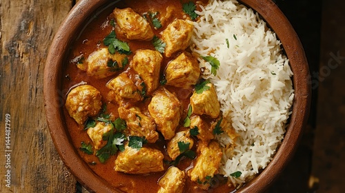 Authentic Indian Chicken Curry with Rice: Aromatic Spices and Savory Delight