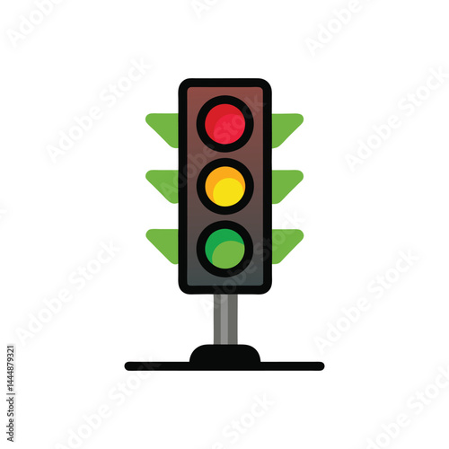 Traffic light vector illustration on white background