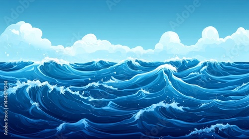 The illustration features serene teal ocean waves as an abstract background with a chilling undertow