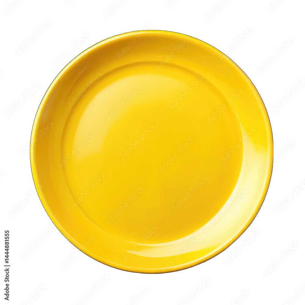 yellow plate isolated on white yellow plate isolated on white