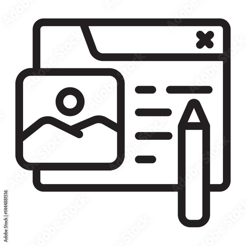 blogging line icon