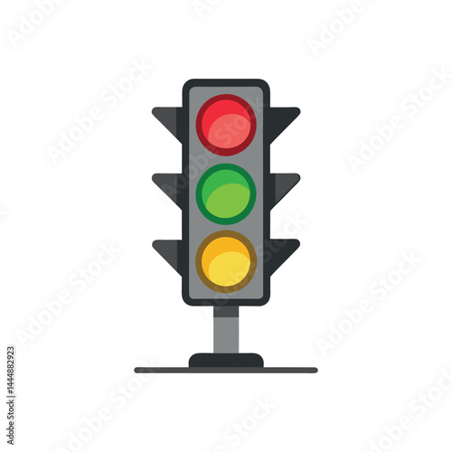 Traffic light vector illustration on white background