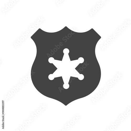Sheriff Badge Icon: A simple, yet powerful illustration of a classic sheriff's badge, featuring a five-pointed star within a shield-shaped emblem.  This icon represents authority, protection.