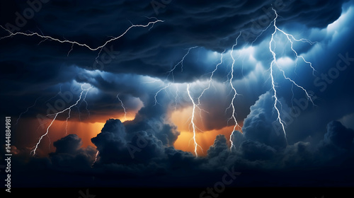 lightning in the night sky