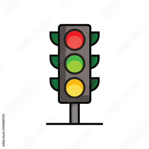 Traffic light vector illustration on white background