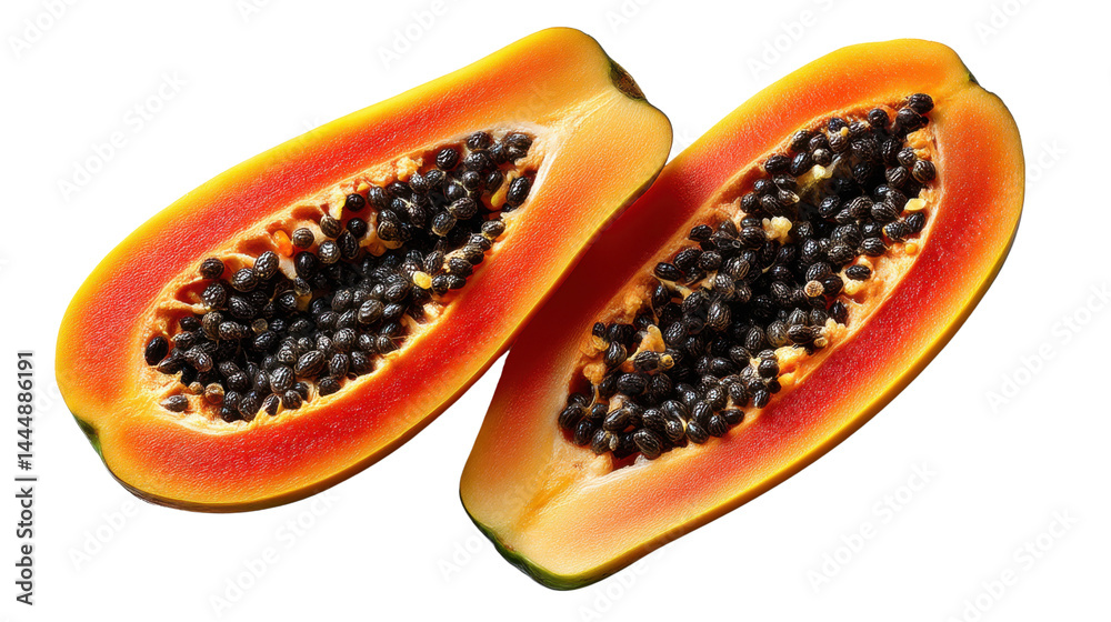 papaya isolated on black background papaya isolated on black background
