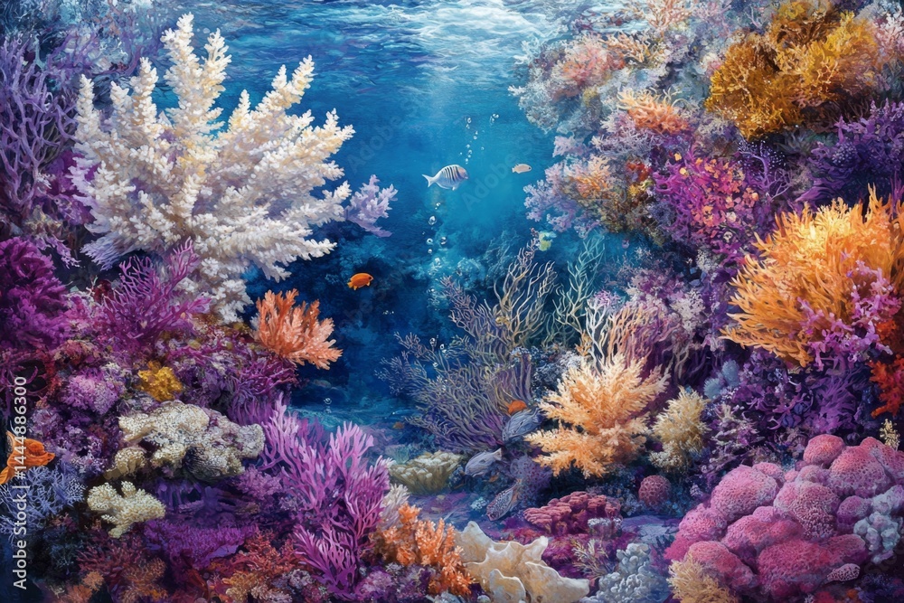 Fototapeta premium Vibrant coral reef scene underwater