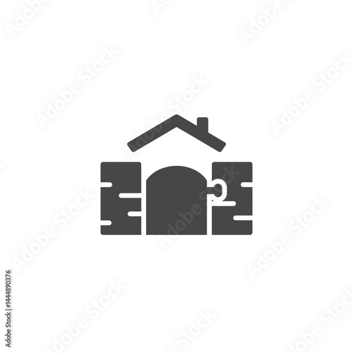 House icon: This image shows a simple yet compelling house icon. It is a visual representation, symbolizing concepts like shelter, home, or property. 