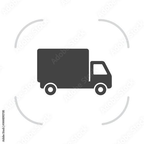Delivery Truck Icon: A minimalist delivery truck icon in a clean design, representing the concept of transport and logistics, perfect for various business and communication applications. 