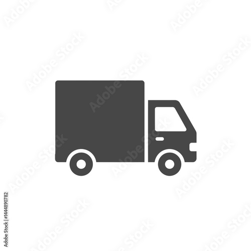Delivery Truck Icon: A simple yet modern illustration of a delivery truck, conveying efficiency and reliability, perfect for logistics, transportation, and commerce.