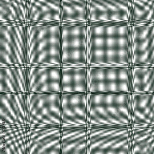 Fine mesh surface with deep rectangular seams.