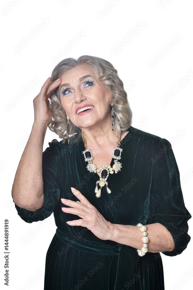portrait of happy senior woman posing
