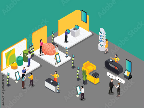 Isometric Modern Exhibition or Trade Show Scene