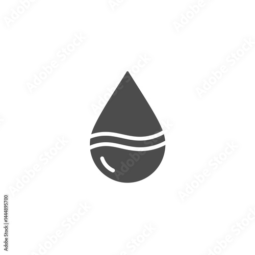 Water drop icon: A minimalist water drop icon, showcasing its streamlined form with clean, simple lines that express purity and environmental themes.