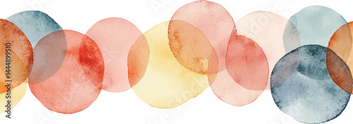 watercolor minimalist border circles in pastel colors	
