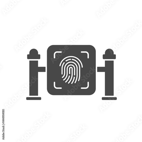 Fingerprint Biometric Security: A sleek, minimalist illustration depicting a fingerprint scanner, symbolizing modern security systems and advanced biometric technology.