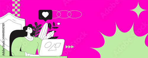 Business network security character flat vector concept operation hand drawn illustration
