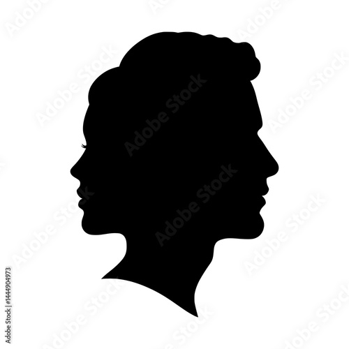 man and woman head silhouette