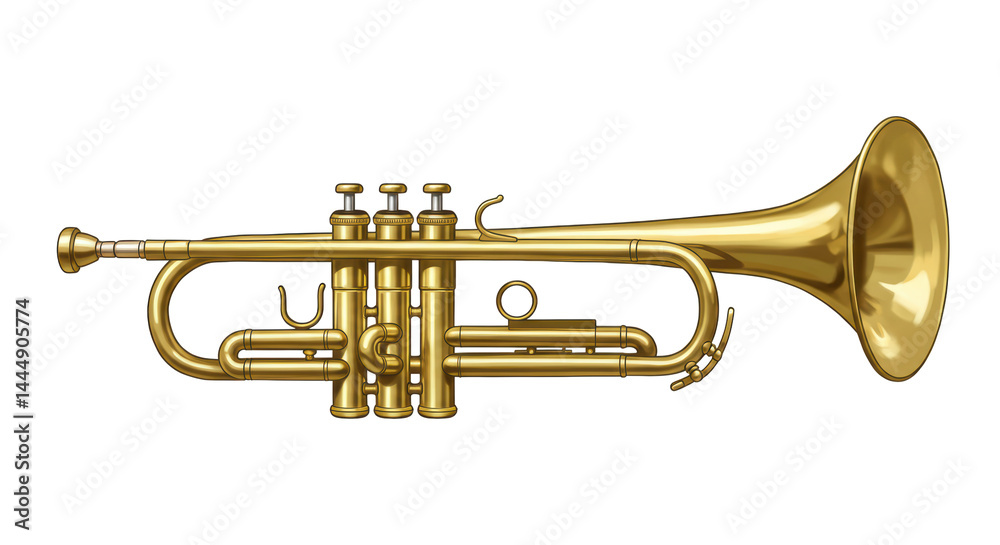Fototapeta premium Isolated Brass Trumpet Musical Instrument