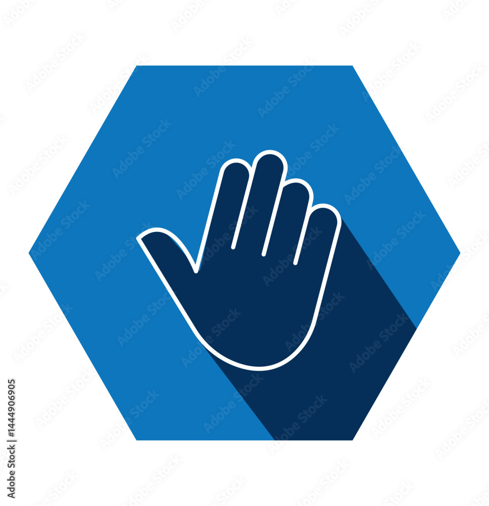 Obraz premium Don't touch symbol, no entry hand label or sticker. Ban, stop or prohibited sign. 