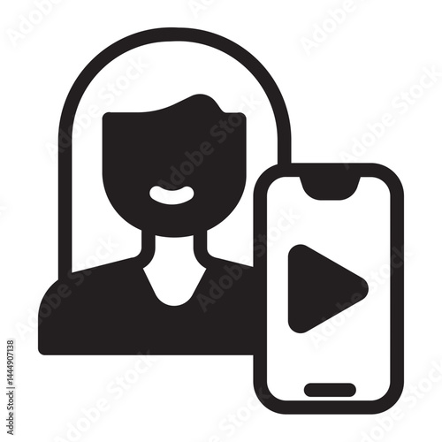 youtuber glyph icon