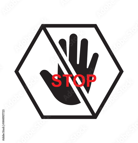 Hand icon vector isolated on white background. Hand gesture. hand stop . 