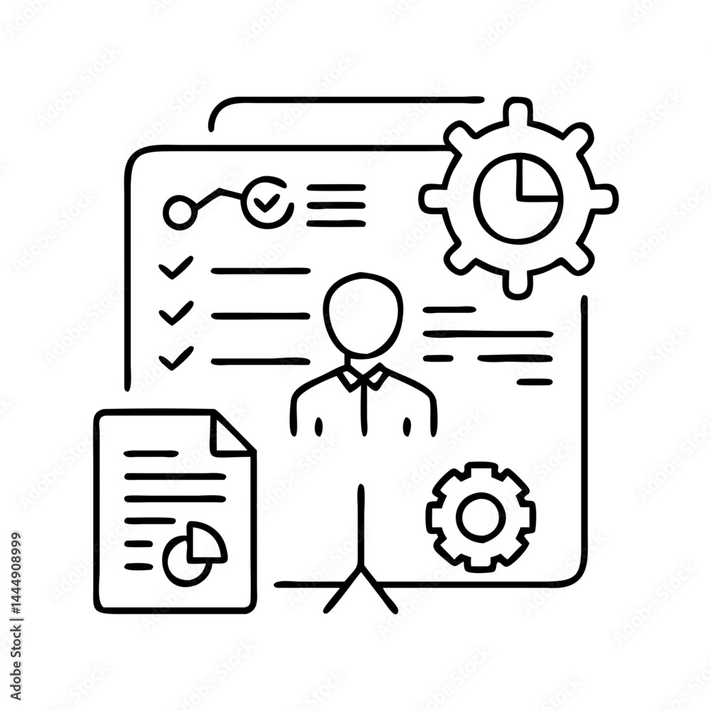 project management icon icon, project management icon vector illustration-simple illustration of project management icon, perfect for project management icon logos and icons