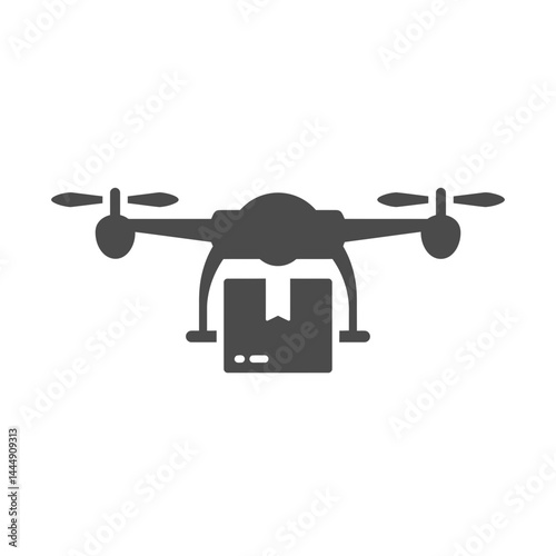 Drone Delivery: A modern illustration of a drone delivering a package, symbolizing innovation in logistics and e-commerce, flying in the sky.