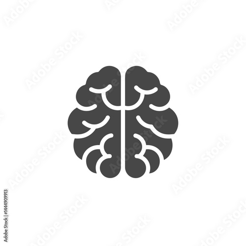 Brain anatomy: Isolated overhead shot of a grey brain on a backdrop, a conceptual illustration that captures the intricacy of the human mind.