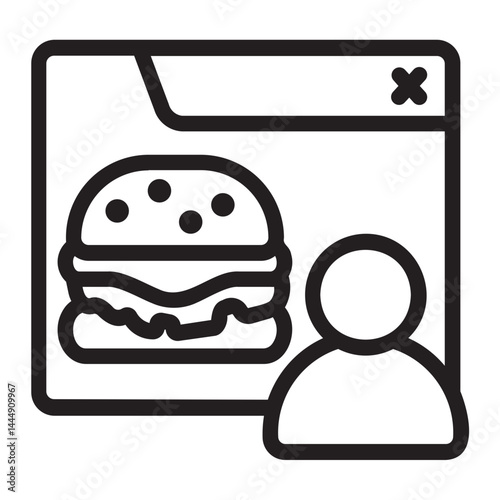 food blogger line icon