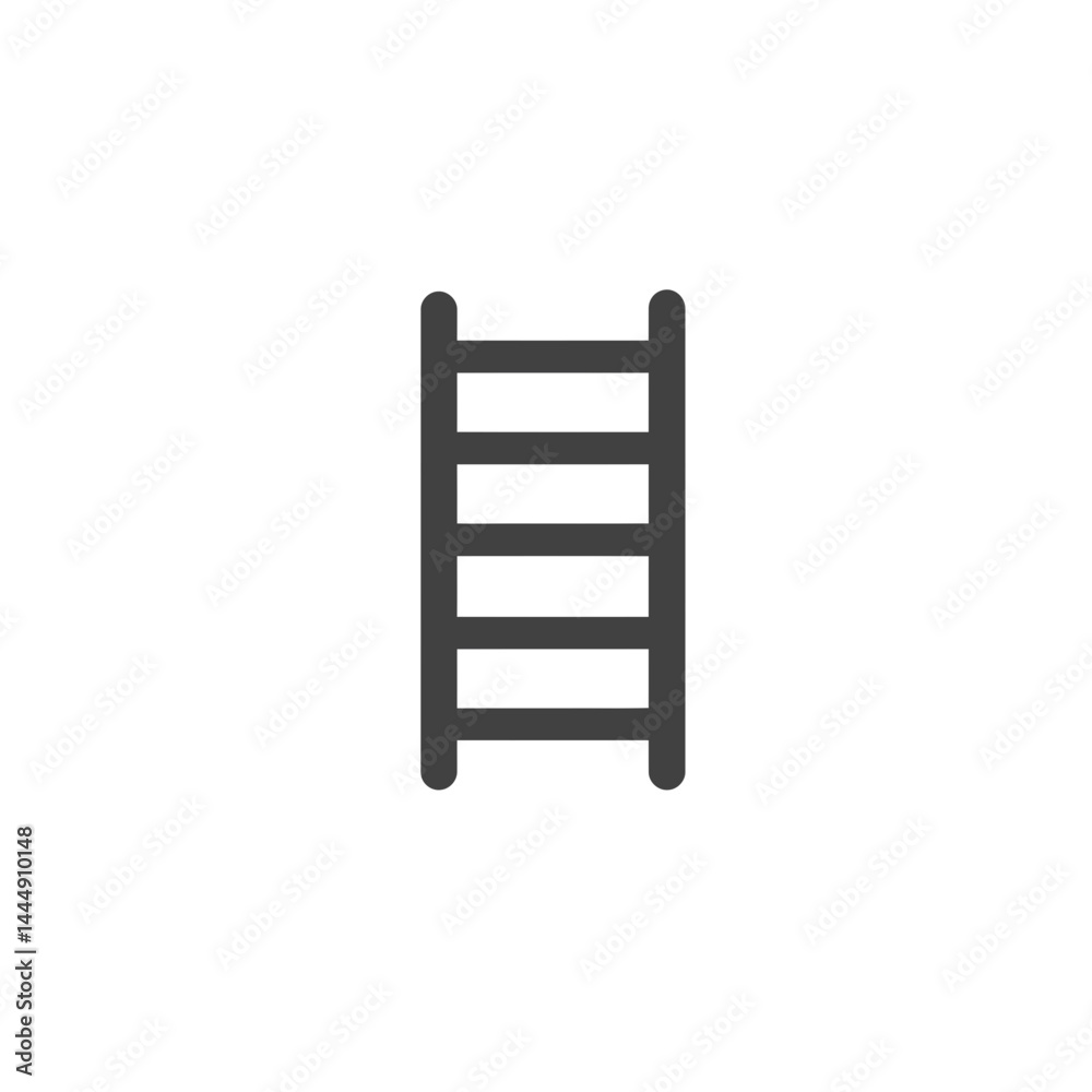 Ascending the Path: A simple and iconic black ladder, symbolizing progress, ambition, and upward movement against a pure backdrop. Ascending the Path: A simple and iconic black ladder, symbolizing progress, ambition, and upward movement against a pure backdrop.