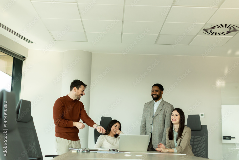 Team collaboration in a modern office setting creates innovative solutions and ideas
