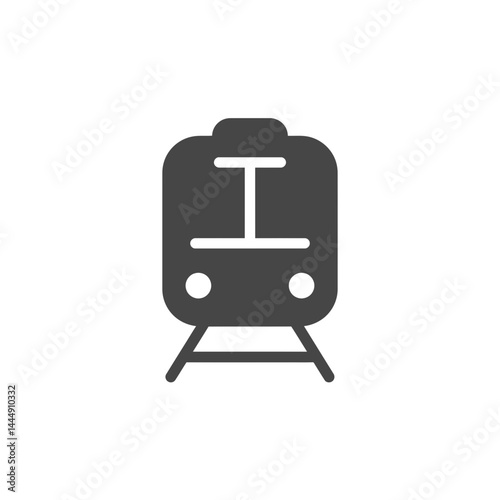Speedy Transit Icon: A simple icon depicting a sleek, modern train speeding along its track, representing rapid transport and efficient travel.