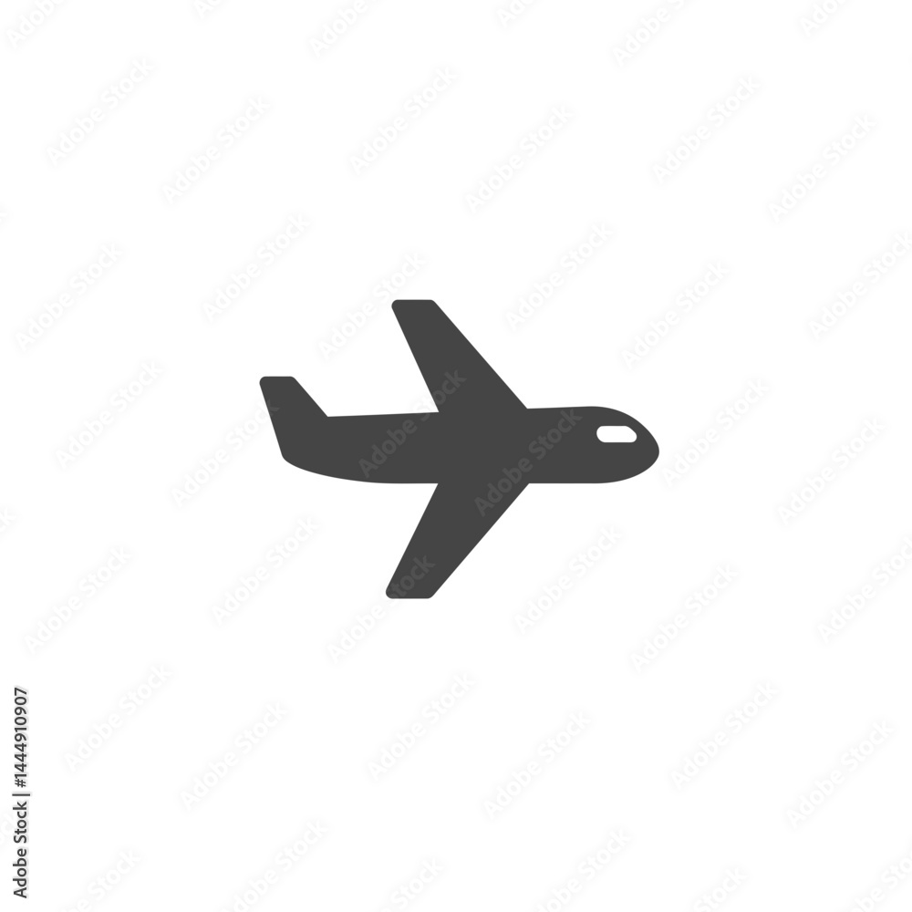 Simplified Airplane Icon: A sleek, monochromatic airplane icon, perfect for representing travel, aviation, and the spirit of flight. Simplified Airplane Icon: A sleek, monochromatic airplane icon, perfect for representing travel, aviation, and the spirit of flight.