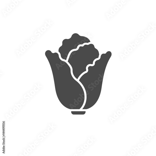 Lettuce Icon: A simple, yet elegant icon depicting a head of fresh lettuce.  Perfect for websites, apps, or any design project requiring a clean and modern aesthetic.