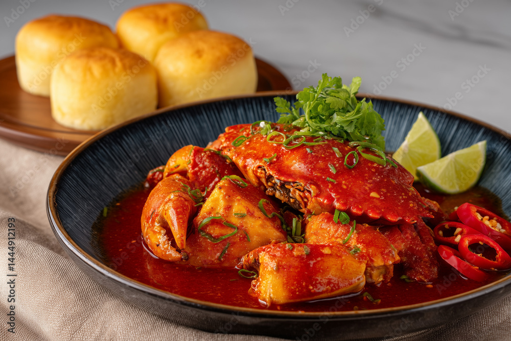 Singapore Chili Crab with Fluffy Mantou Buns Singapore Chili Crab with Fluffy Mantou Buns