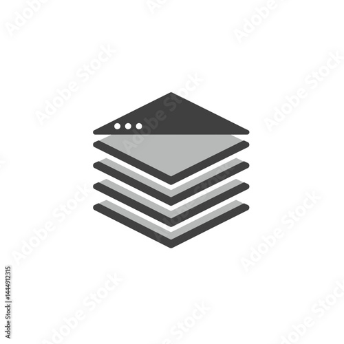 Layered Abstraction: A minimalistic illustration presents a stack of precisely arranged layers. Each layer displays a slight variation in shade.