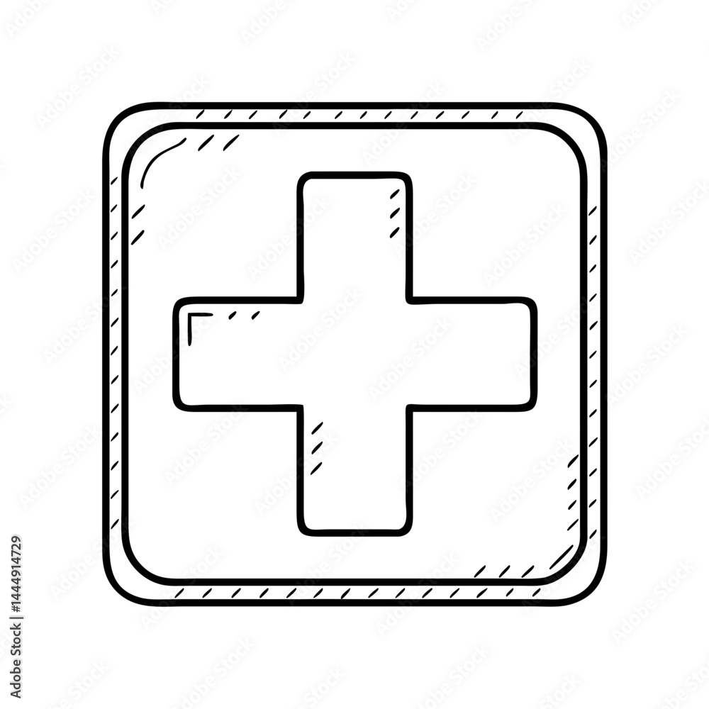 Obraz premium red cross sign icon, red cross sign vector illustration-simple illustration of red cross sign, perfect for red cross sign logos and icons