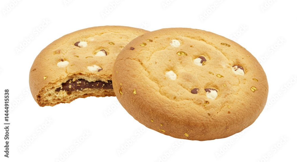 Isolated Chocolate Chip Cookies with White Chocolate Isolated Chocolate Chip Cookies with White Chocolate